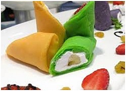 Bánh crepe sầu riêng vị dừa lá dứa