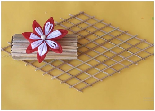 Cách làm giỏ hoa treo tường bằng tăm tre handmade