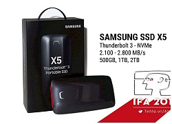 Samsung ra mắt ổ SSD X5 với Thunderbolt 3, giao tiếp NVMe, 2TB giá $1.400