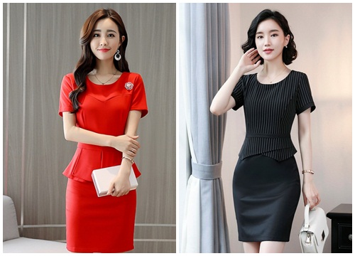 10 mẫu đầm công sở dáng peplum sang trọng hiện đại