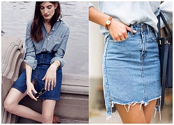 5 cách mix đồ với chân váy jeans siêu năng động cho các nàng thỏa thích xuống phố dịp lễ 2/9