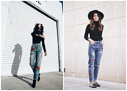 Cá tính và phong cách với quần jeans thêu họa tiết