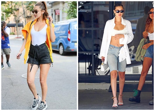 Học tập muôn kiểu diện quần short cực đẹp của siêu mẫu 9x Bella Hadid