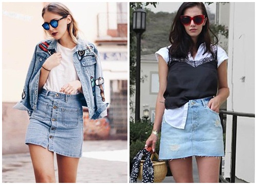 Nàng năng động, nàng tự tin cùng blue denim skirt