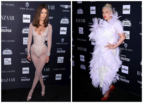 Bella Hadid mặc quá táo bạo, Christina Aguilera thành thảm họa