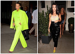 Chị em Kylie Jenner đua nhau lăng xê váy áo màu neon