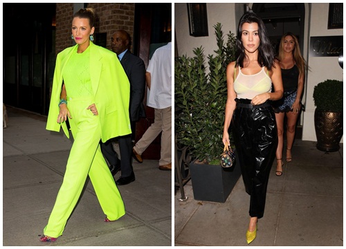 Chị em Kylie Jenner đua nhau lăng xê váy áo màu neon