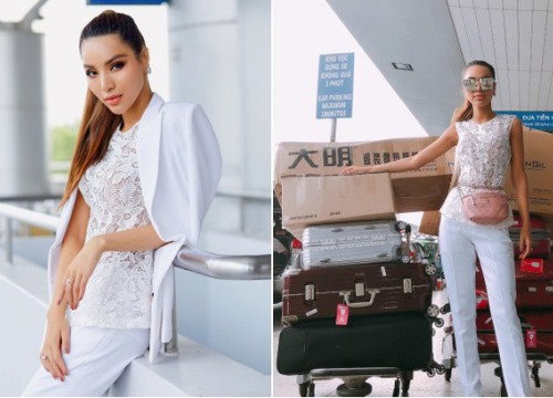 Khả Trang mang 10 kiện hành lý đi Thái Lan thi Super Model Internatinonal 2018