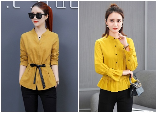 mẫu áo sơ mi nữ đẹp cho nàng công sở hè 2018