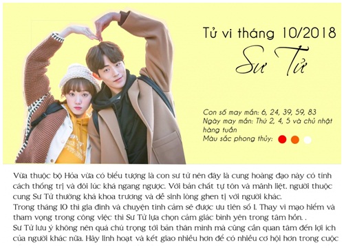 Tử vi tháng 10/2018 chi tiết của cung Sư Tử (23/7 - 22/8)