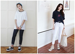 Lên đồ với áo phông và quần jeans, chỉ có đẹp chứ không bao giờ xấu nhé!