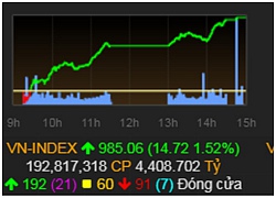 Tăng ba phiên liên tiếp, VN-Index lên 985 điểm