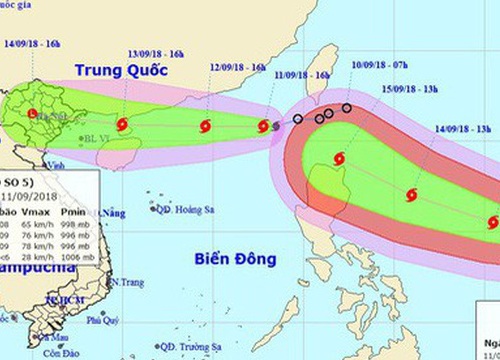 Bão số 5 suy yếu thành vùng thấp gây mưa, siêu bão Mangkhut chuẩn bị vào Biển Đông