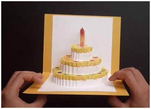 Cách làm thiệp 3D sinh nhật có hình bánh ga-tô bên trong - Sáng ...