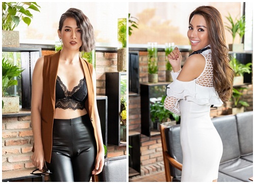 Người mẫu Anh Thư mặc áo ngực crop top thị phạm cho Khả Trang trước khi tham chiến Siêu mẫu Quốc tế