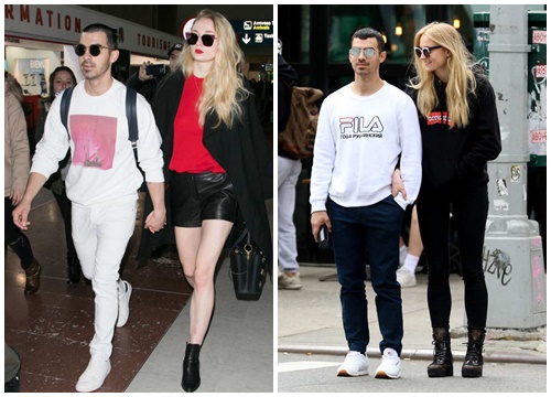 Sophie Turner và Joe Jonas diện đồ đôi ăn ý xoá bỏ chênh lệch vóc dáng