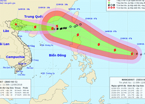 Tin bão mới nhất: Bão số 5, siêu bão MANGKHUT đổ bộ Việt Nam theo kịch bản nào?