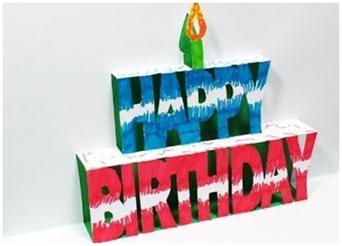 Cách làm thiệp sinh nhật có dòng chữ "happy birthday" 3D bên trong