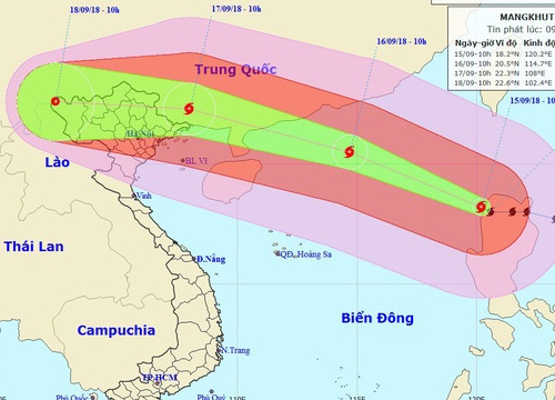 Siêu bão Mangkhut đã vào Biển Đông