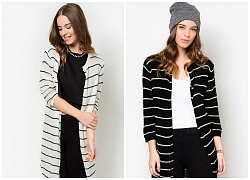 Áo khoác cardigan nữ kẻ sọc đẹp thu đông 2018 cho nàng dạo phố