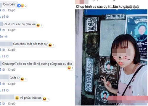 "Cạn lời" với độ sống ảo của giới trẻ thời nay, đứng cạnh bia mộ ông bà vẫn chụp ảnh để đăng Facebbook