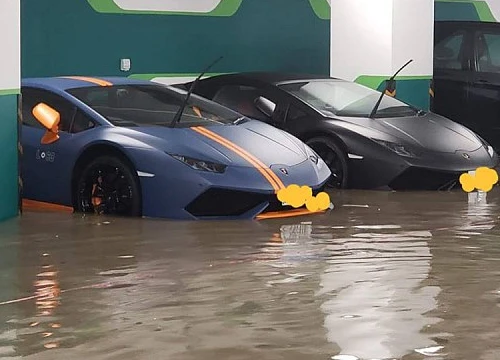 Cặp đôi siêu xe Lamborghini "xấu số" tại Hồng Kông vẫn không thoát khỏi nước lũ