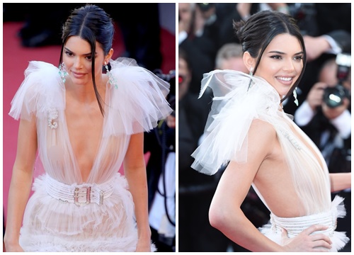 Cannes ngày 5: Kendall Jenner 'chê' nội y khi diện váy mỏng như sương