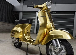 Chiêm ngưỡng chiếc xe ga Vespa Polini dát vàng giá hơn 1 tỷ đồng