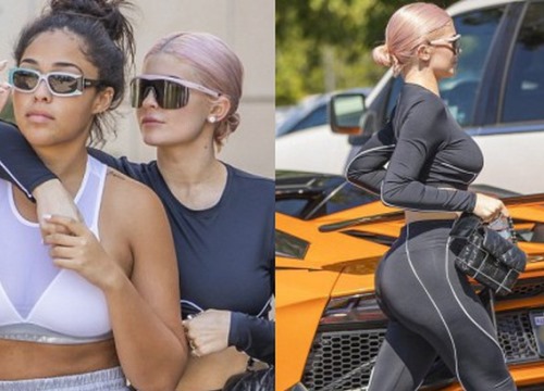 Kylie Jenner diện đồ thể thao khoe đường cong bên siêu xe sang chảnh