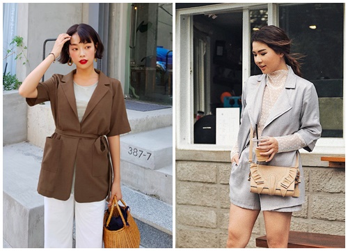 Mặc blazer sao cho đẹp? Blazer tay ngắn và lửng thẳng tiến là auto đẹp