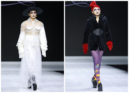 Tài tử 'Hoàn Châu cách cách' mặc váy, trang điểm đậm catwalk