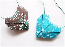 Cách làm trái tim giấy Origami để gắn lên vòng