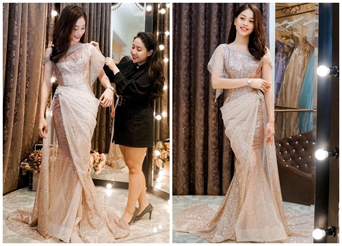 Á hậu Phương Nga đẹp hút hồn khi đi thử đồ chuẩn bị cho Miss Grand