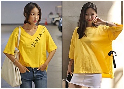 Chọn T shirt vàng mù tạt để chẳng phải là nắng mà vẫn cứ chói chang trong mùa hè này