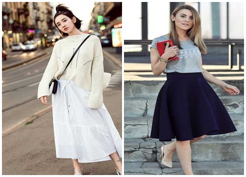 Diện chân váy midi cực xinh theo phong cách Hàn Quốc