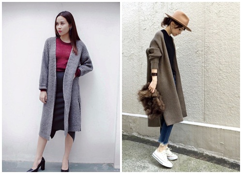 Cách mix đồ với áo cardigan nữ dáng dài