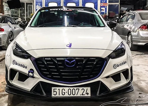 Dân chơi Sài Gòn độ widebody kit Bunny "khủng" cho Mazda3