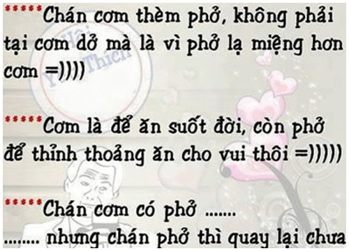 Những câu nói hay về 'cơm' và 'phở' cực đúng, cực hài hước