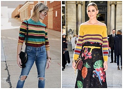 Sweater kẻ sọc với luồng gió mới cho mùa thu