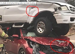 Xe bán tải Mazda "cưỡi lên đầu" Honda CR-V trong vụ tai nạn liên hoàn kỳ lạ