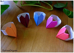 Cách gấp cặp nhẫn đính trái tim theo nghệ thuật Origami