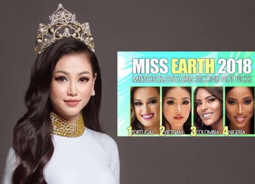 Đại diện Việt Nam được Missosology dự đoán lọt Top 2 thí sinh có ngôi vị cao nhất Miss Earth 2018