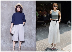 Tư vấn thời trang:Mặc đẹp quần baggy & culottes khi giao mùa