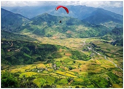 Trải nghiệm dù lượn bay trên "mùa vàng"Mù Cang Chải