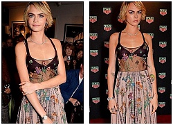 Siêu mẫu tomboy Cara Delevingne mặc xuyên thấu quyến rũ bất ngờ