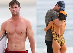 "Thor" Chris Hemsworth với body đẹp xuất sắc như một vị thần, khóa môi bà xã cũng cực tình cảm