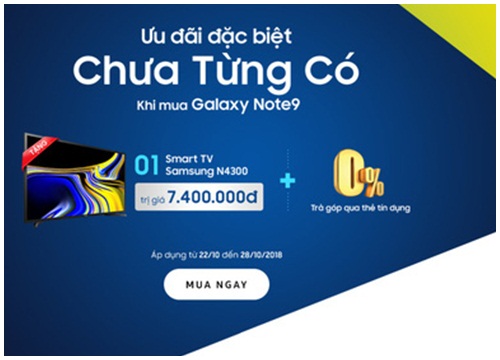 Cuộc chiến khuyến mãi ở phân khúc 20 triệu: Mua Galaxy Note9 tặng TV, mua Huawei Mate 20 tặng quà 10 triệu