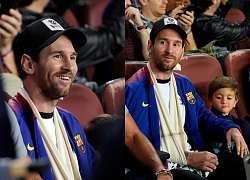 Messi cười tươi cùng con trai xem Barca đánh bại Inter