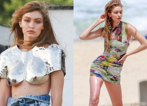 Phải mặc đồ khoe da thịt để chụp ảnh, Gigi Hadid lộ vẻ "chán đời" ra mặt tại hậu trường