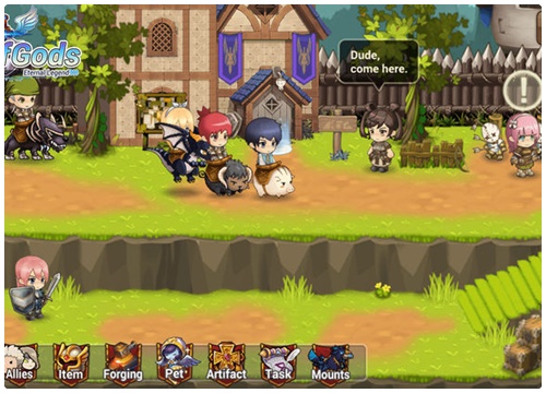 Fall Of Gods mang đến nền đồ họa 2D xinh đẹp giống hệt MapleStory thuở xưa